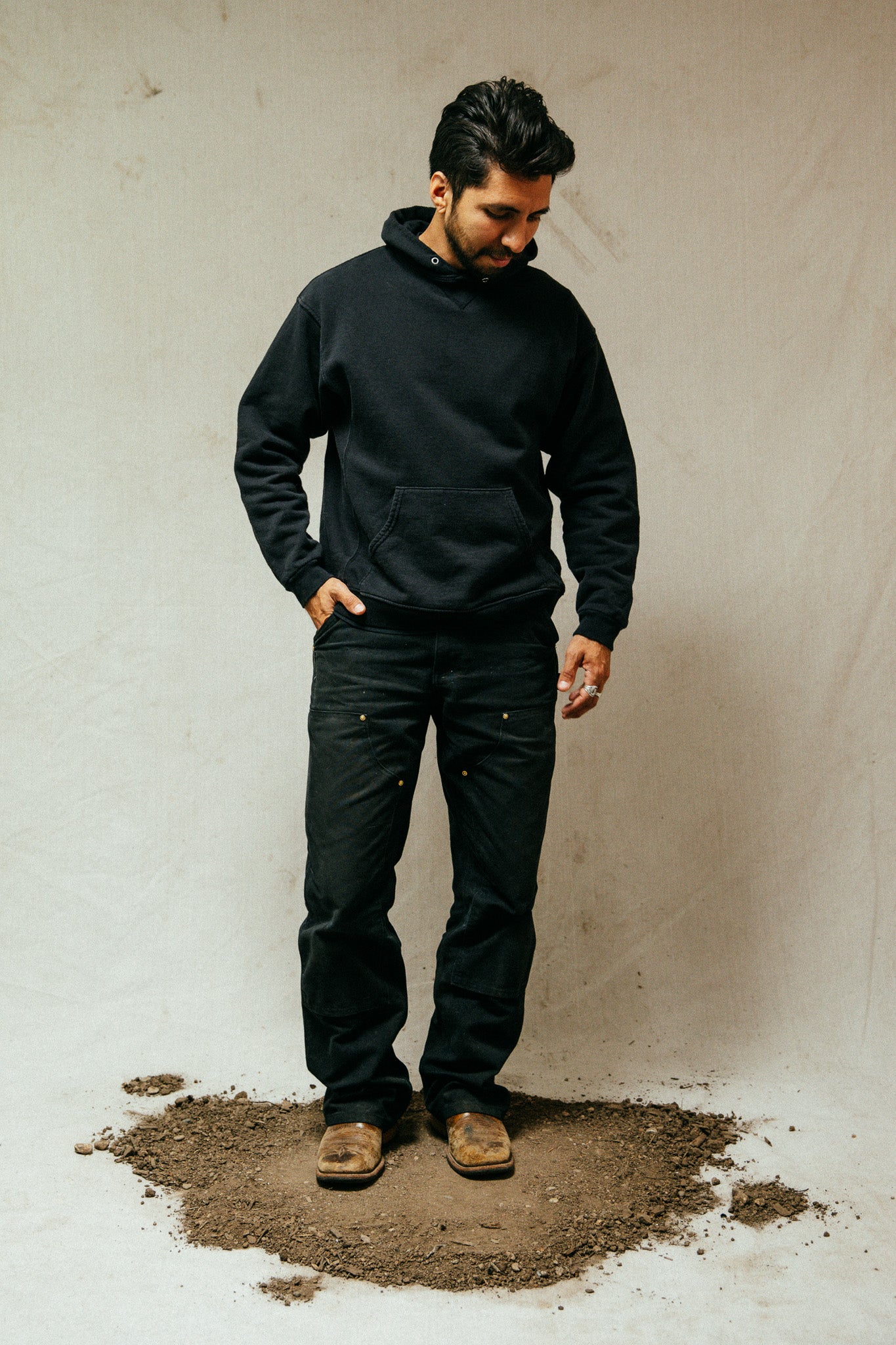 No Strangers Hoodie: Washed Black