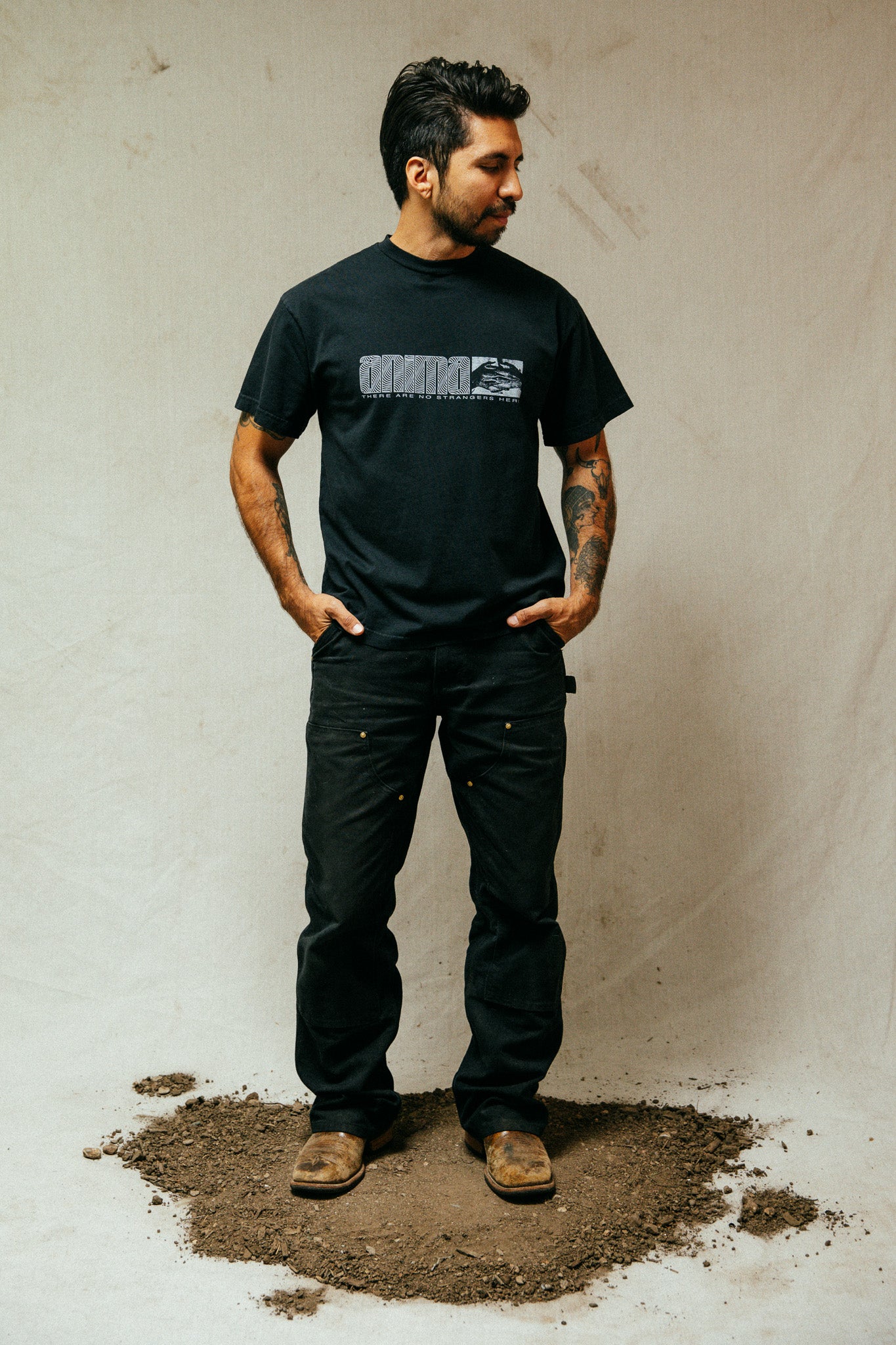 No Strangers Tee: Washed Black