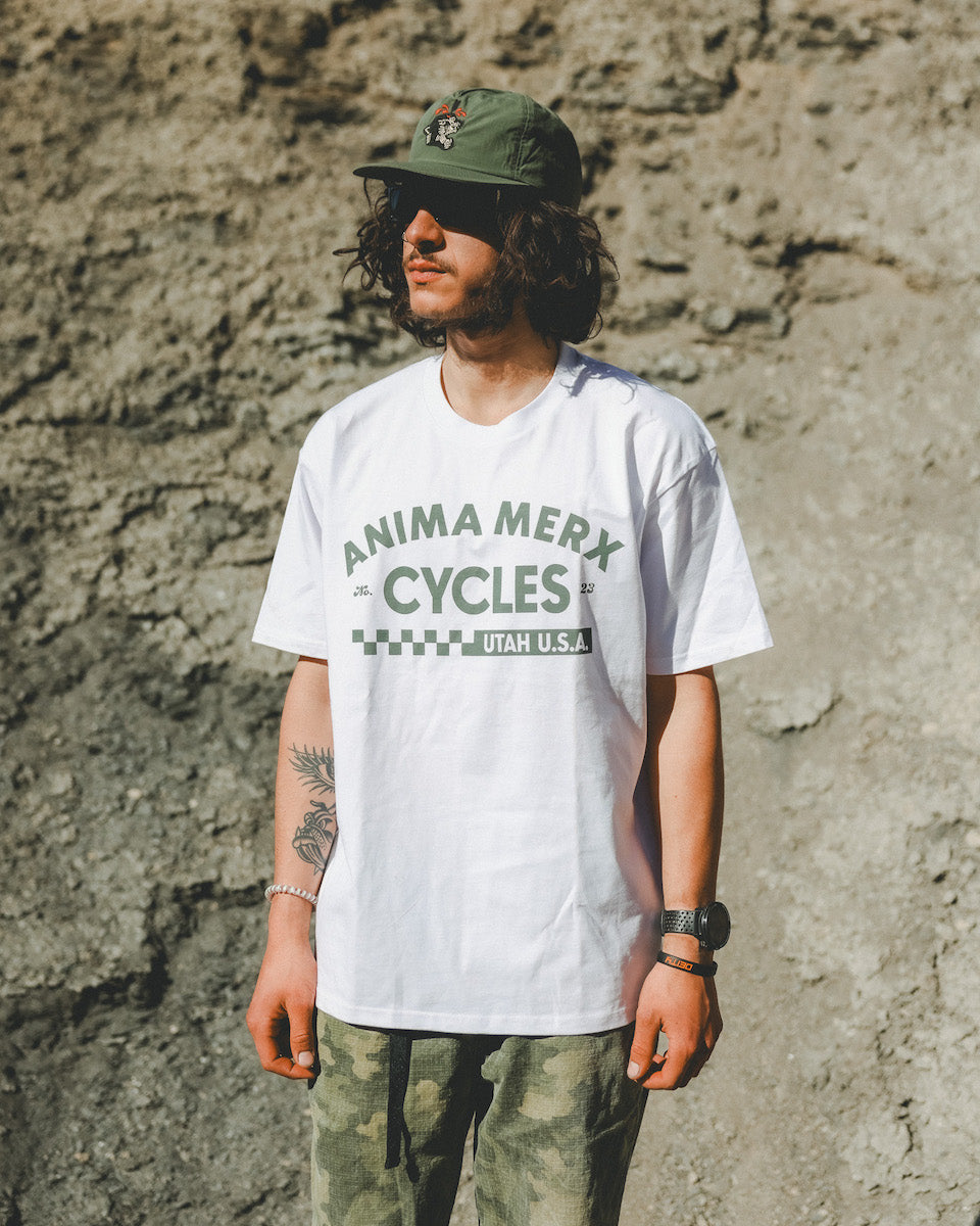 ANIMA MERX CYCLES GRAPHIC TEE: WHITE