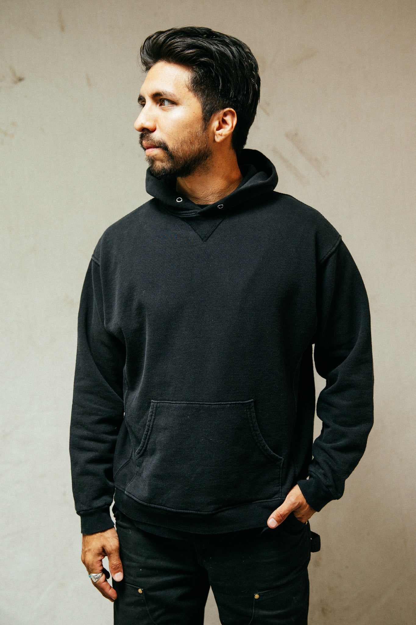No Strangers Hoodie: Washed Black