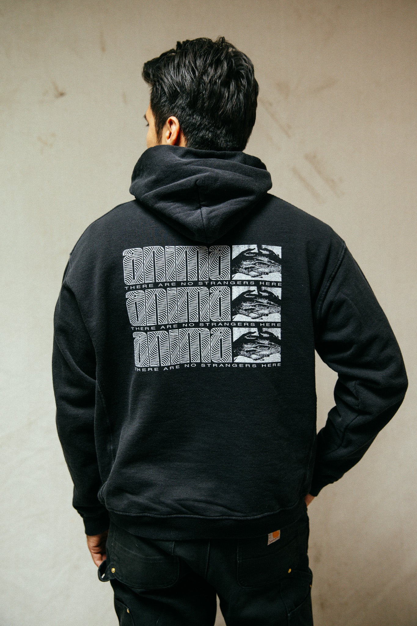 No Strangers Hoodie: Washed Black