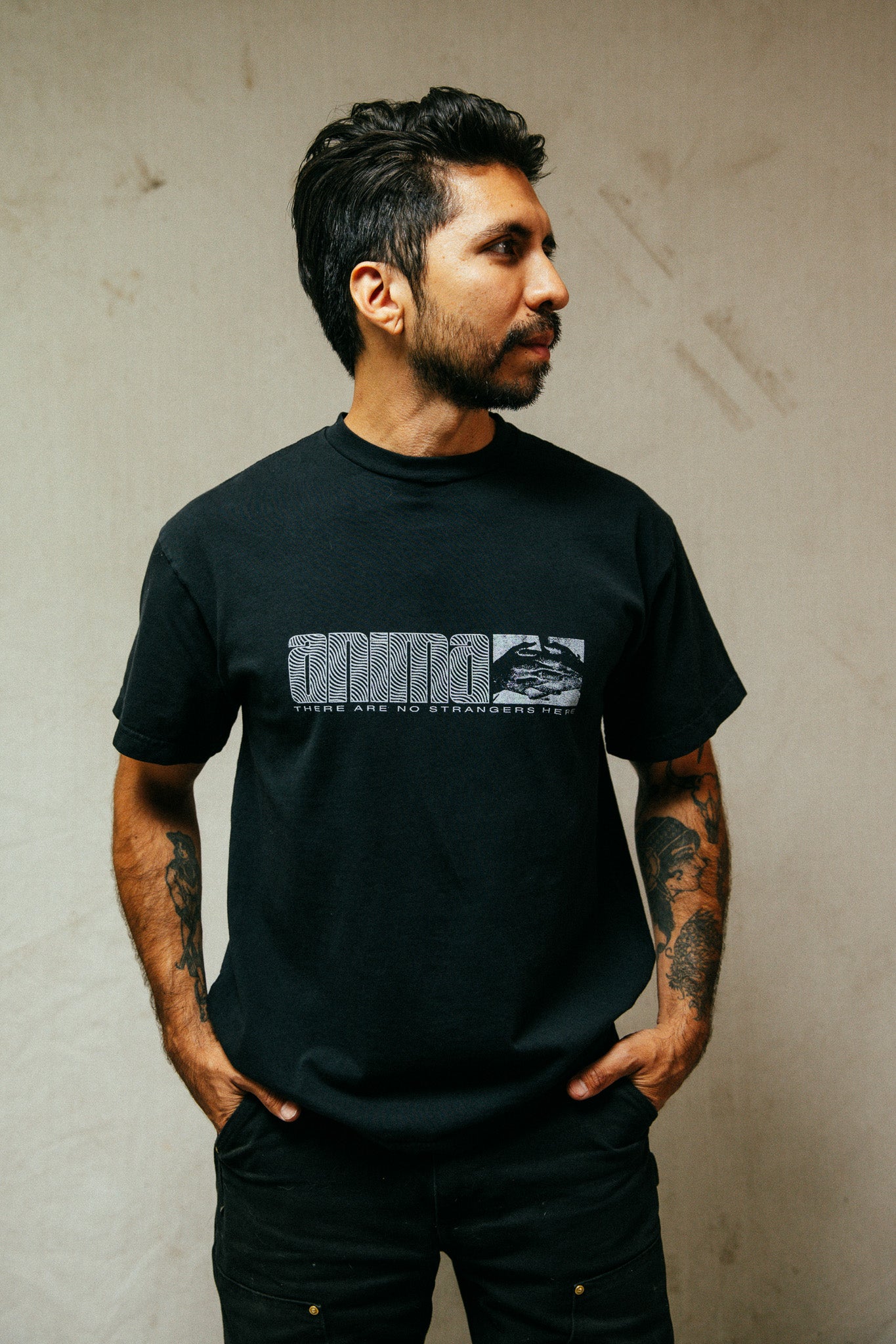 No Strangers Tee: Washed Black